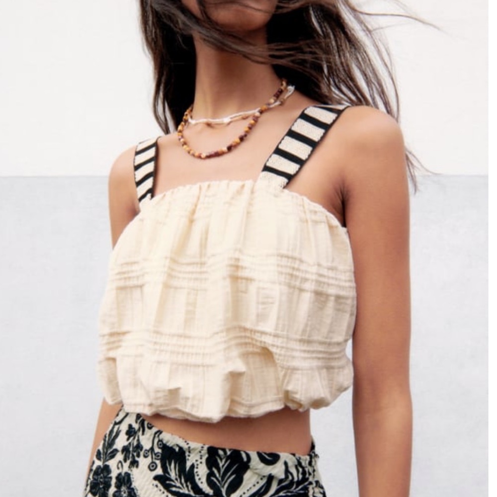 Zara balloon crop top